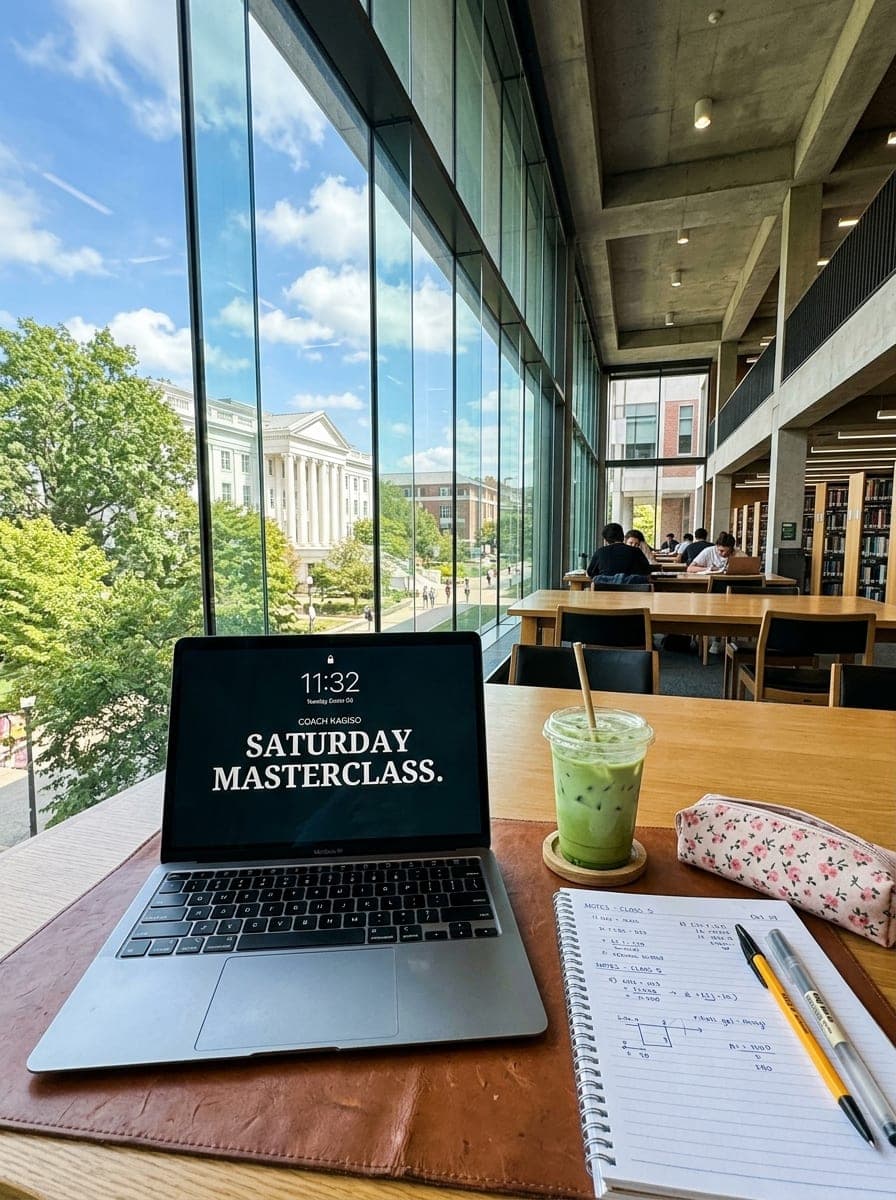 Study and planning session in a bright library workspace
